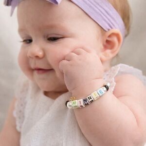 Handmade Pearl Beaded Bracelet with Letter Beads